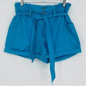 Fiona Paperbag Shorts Turquoise Size Large